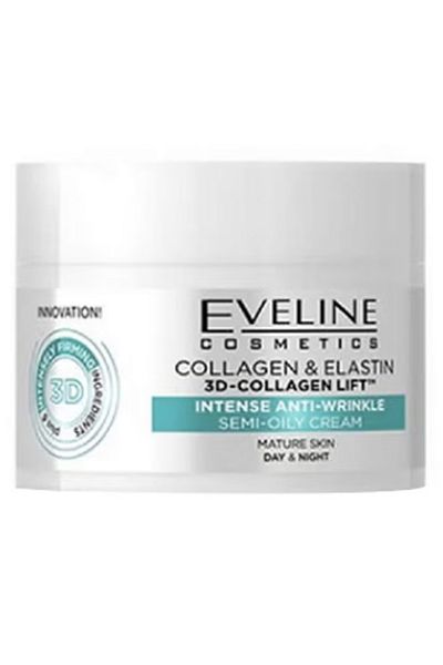 Eveline Cosmetics 3D-Collagen Lift Cream, Infused With Collagen And Elastin, Firms Mature Skin,50ml