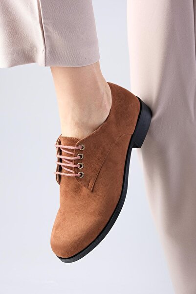 Mio Gusto Замшеві жіночі оксфорди коричневого кольору