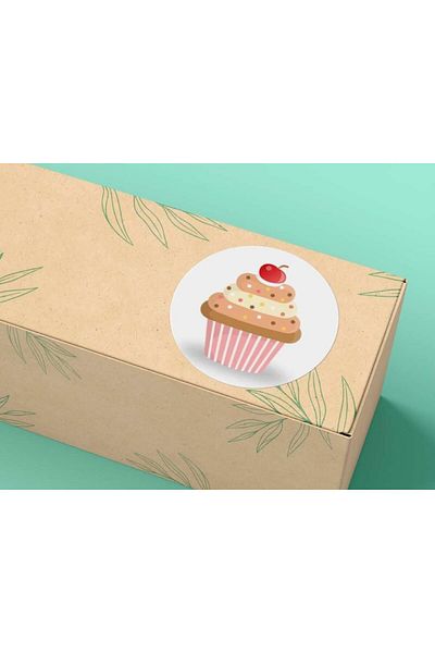 NcK 4Cm-40Pcs Cupcakes Patisserie Cookie Sticker and Illustrated Dessert Cake Mat Stickers