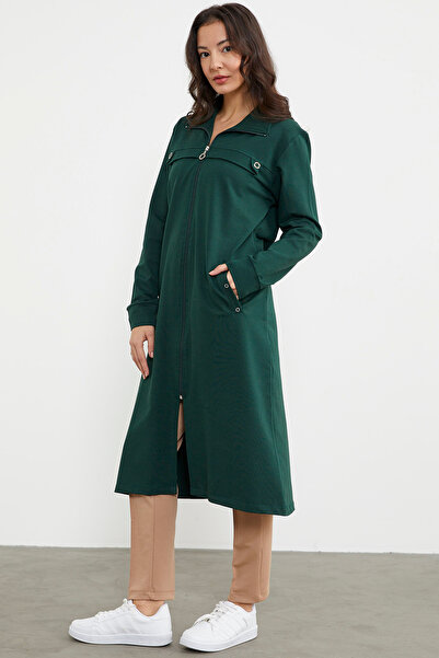 Sementa Καπάκι δύο κλωστών με φερμουάρ και ριμπ - πράσινο