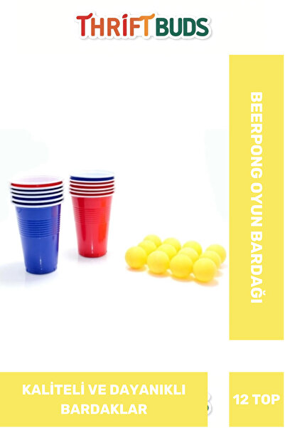 Thriftbuds Özel Üretim Dayanıklı Kaymaz Pong Parti Büyük 12 Karton Kupası 12 ...