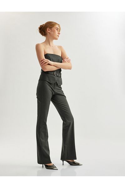 Koton Standard Waist Spanish Leg Fabric Trousers