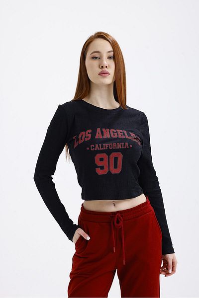 Miss Murem Los Angeles Print Blouse-Black