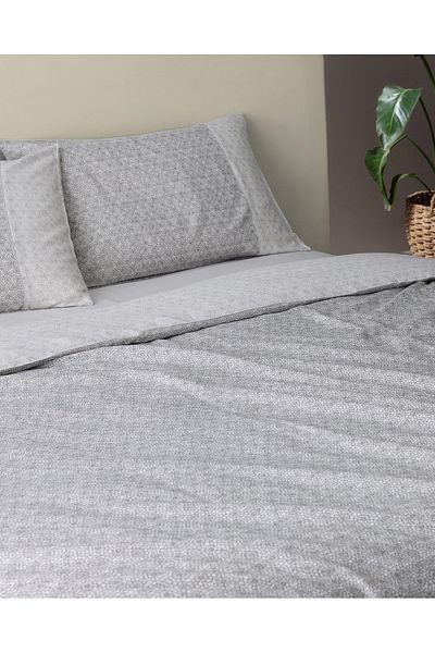 Madame Coco Σετ Παπλωματοθήκη Lavem 100% Cotton Madame Coco Crep - Γκρι