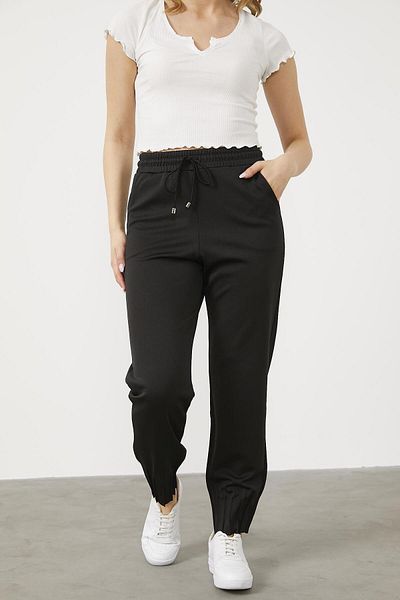 Sementa Pantaloni de sport skinny plisați - negri