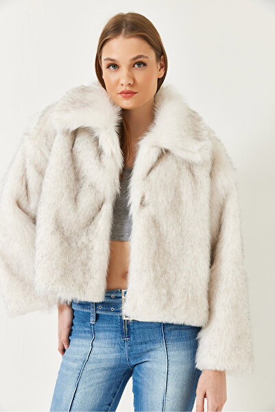 Bianco Lucci Γυναικείο παλτό με γιακά με επένδυση από ψεύτικη γούνα 38120 60251969