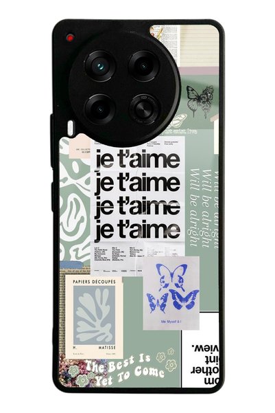 Spoyi غلاف هاتف لامع بتصميم Je T'aime لهاتف Tecno Camon 30