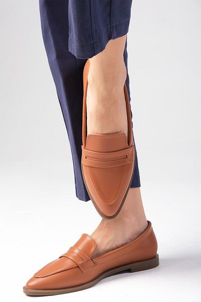 Mio Gusto Tan Colored Women's Loafer - Casual Flat Shoes