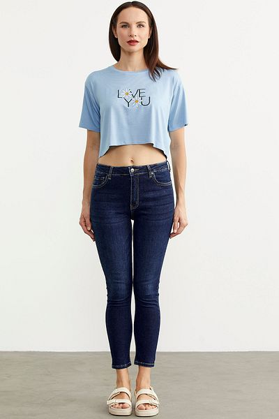 Sementa Pantaloni jeans slim cu lycra - Albastru închis