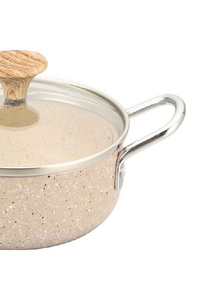 Parfait Natural Force Non-Stick Marble Coating Cooking Pot with Glass Lid 11.5cm
