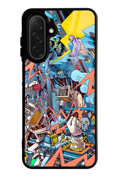 Spoyi Samsung A26 Glossy Phone Case with Retro Machine Design