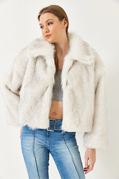 Bianco Lucci Γυναικείο παλτό με γιακά με επένδυση από ψεύτικη γούνα 38120 60251969