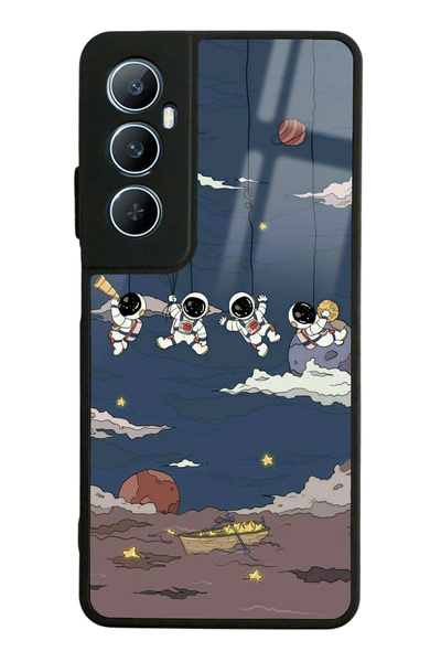 Spoyi Oppo Realme C65 Swing Astronaut Design Glossy Phone Case