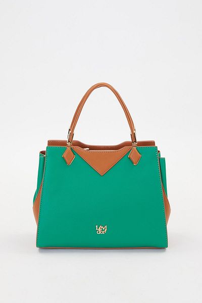 Levidor Grass Green - Camel Double Hidden Eye Handbag