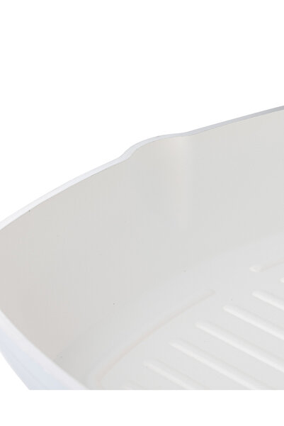 Madame Coco Nano Seramik Izgara Tava - Beyaz/Antrasit - 28 cm