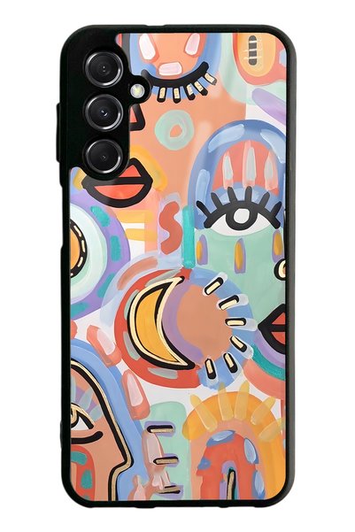 Spoyi Samsung M34 Glossy Phone Case with Watercolor Retro Eye Design
