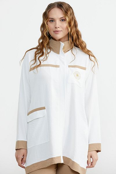 Sementa Set de tunică crep combinată dublă - piatră