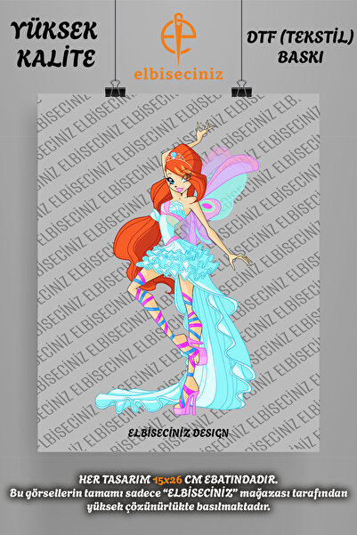 VİZYON İKRA "WINX CLUB BLOOM" Temalı Premium DTF Tekstil Baskı ÜTÜ İLE KOLAYC...