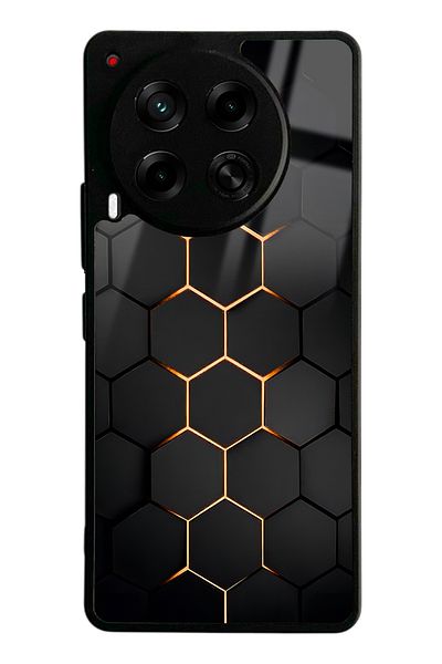 Spoyi غلاف هاتف لامع بتصميم كربوني أصفر لهاتف Tecno Camon 30