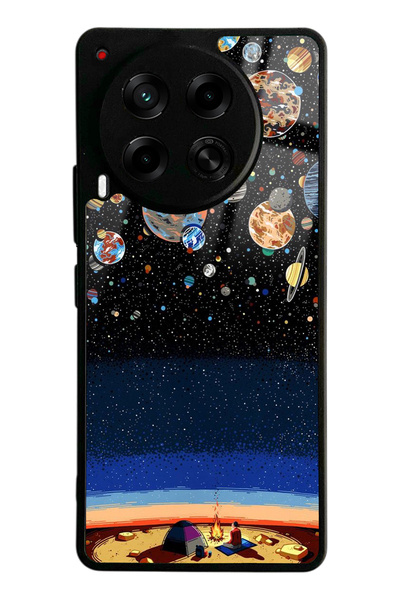Spoyi Tecno Camon 30 under Planets Glossy Phone Case with Camping Design