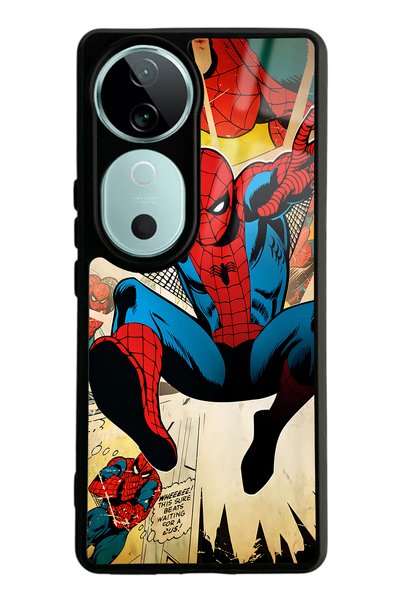Spoyi غلاف هاتف لامع لهاتف Vivo V40 Spider-Man بتصميم Spider-Man