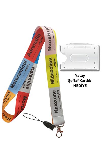 doktorbonem Anestezi İlaçları Kart Askısı Yaka Kartı Boyun Askı İpi Telefon A...