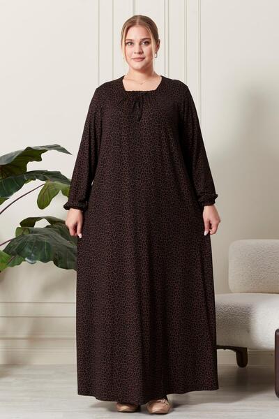 Ferace Large Size Square Collar Women's Hijab Dress