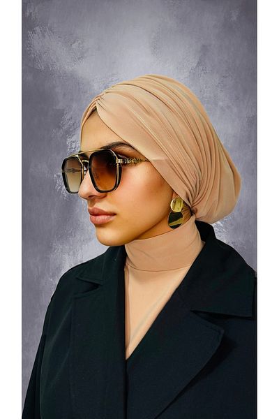 MODA Draped Shabby Gathered Sandy Hijab Bonnet