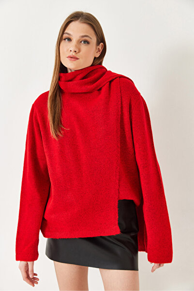 Bianco Lucci Women's Self-Wrap Patterned Knitwear Sweater 241240 60261321