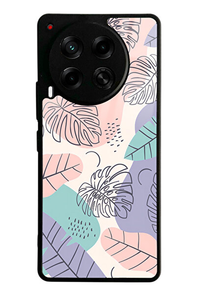 Spoyi Tecno Camon 30 Nude Yapraklar Tasarımlı Glossy Telefon Kılıfı