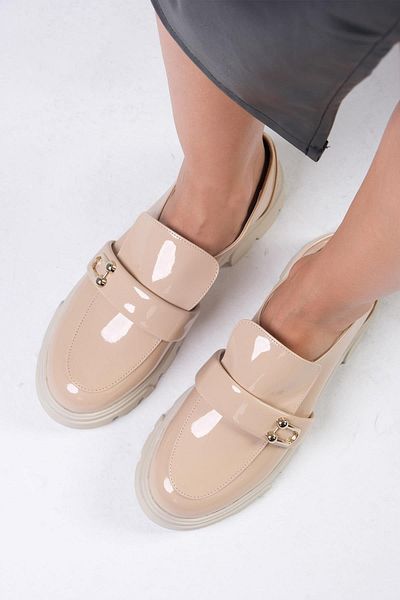 Mio Gusto Katy Skin Color Thick Soled Women's Loafer Shoes
