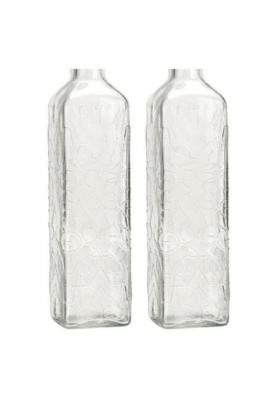 Bien Servi 2-Piece Oil and Vinegar Glass Bottle with Dispenser Nozzle