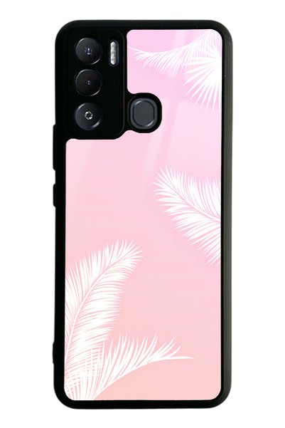 Spoyi غلاف هاتف لامع بتصميم نخلة بيضاء لهاتف Tecno Pova Neo