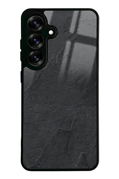 Spoyi Samsung S25 Siyah Mermer Tasarımlı Glossy Telefon Kılıfı