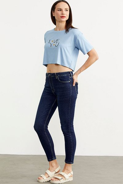 Sementa Pantaloni jeans slim cu lycra - Albastru închis