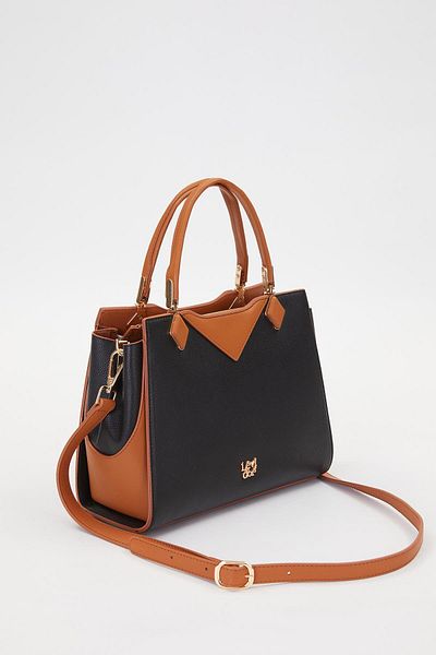 Levidor Black-Camel Double Hidden Eye Handbag