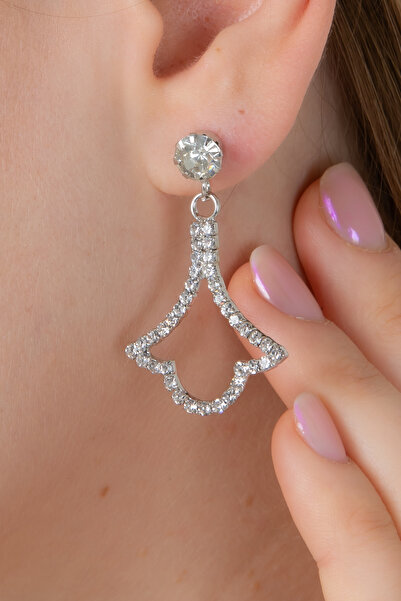 Furtek Aksesuar Women's Fairy Girl Motif Zircon Stone Minimal Earrings Model ...