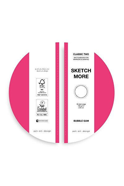 Poli Art Design Yuvarlak D20 Cm Eskiz Defteri (marker Ve Grafik Için) Round S...