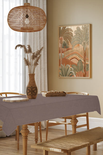 Tablecloth - Velvet Textured Series Mink Worry-Free(Stainproof and Wrinkle-Free) Tablecloth