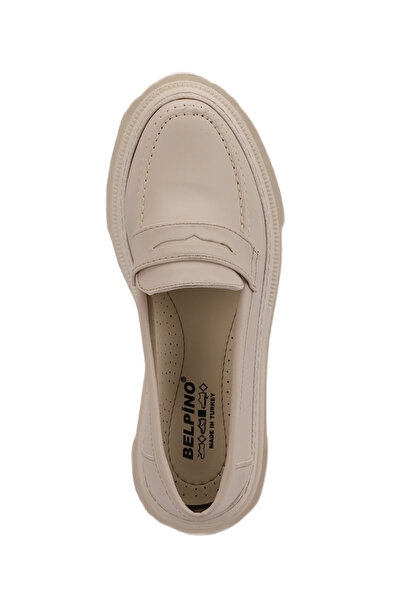 Evojean Жіночі кремові туфлі-лофери з високою підошвою, товстою підошвою, міцні, стильні