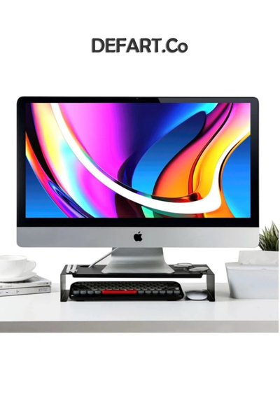 Home Monitör Standı - Laptop Standı - Monitör Yükseltici - Metal - Mat Siyah