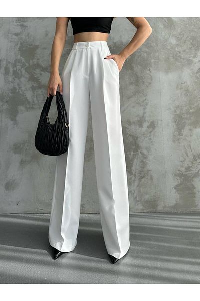 Bak'ap Premium High Waist Pleated Plaszo Fabric Pants