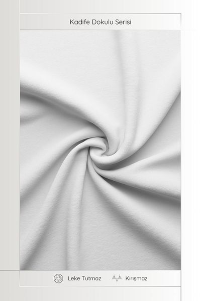 MARİTSA Table Cloth - Velvet Textured Series White Carefree (Stain Resistant and Wrinkle Resistant) Tablecloth