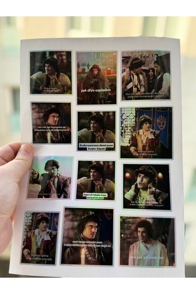 cakaybu Etichetă cu hologramă prinț tăiată A4 - pentru caiet, cască, pătură, ...