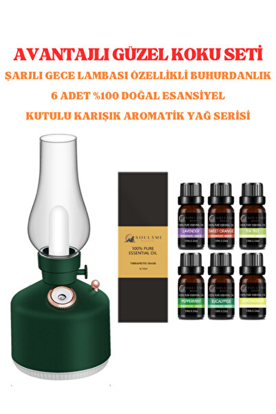 Fujika Avantajlı Set-şarjlı Gece Lambası Özellikli Buhurdanlık-6 Adet %100 Do...