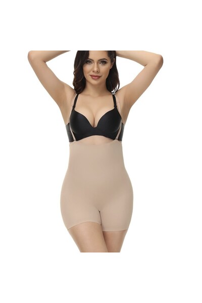 MİSTİRİK Pagliye Model Abdomen and Belly Tightening Laser Slip Corset Skin Color