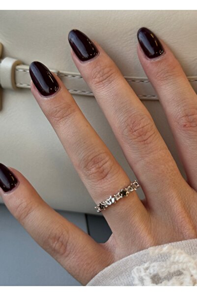 KİLİGİSTANBUL Gümüş Renk, Ayarlanabilir Mini Yıldızlar Yüzük