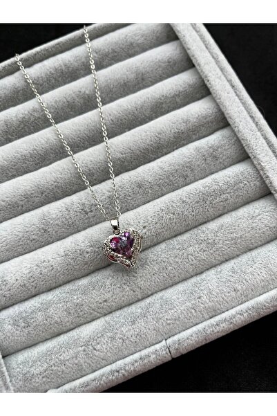 ulaşaksesuar Gümüş Renk Sf Zincirde Mavi Kalp Gezegen Vip Solmaz Kararmaz Çel...