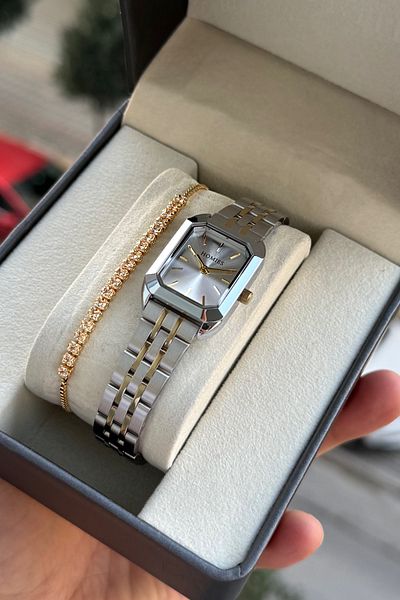 Homies Women's Wrist Watch Small Rectangular Case with Gift Box and Bracelet Gift.Hm 6431945239344