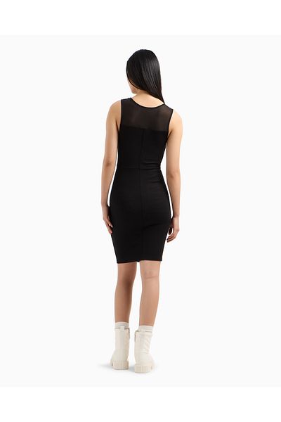 Armani Exchange Women's Round Neck Sleeveless Short Black Dress Xw 000943   Af13729-Uc001